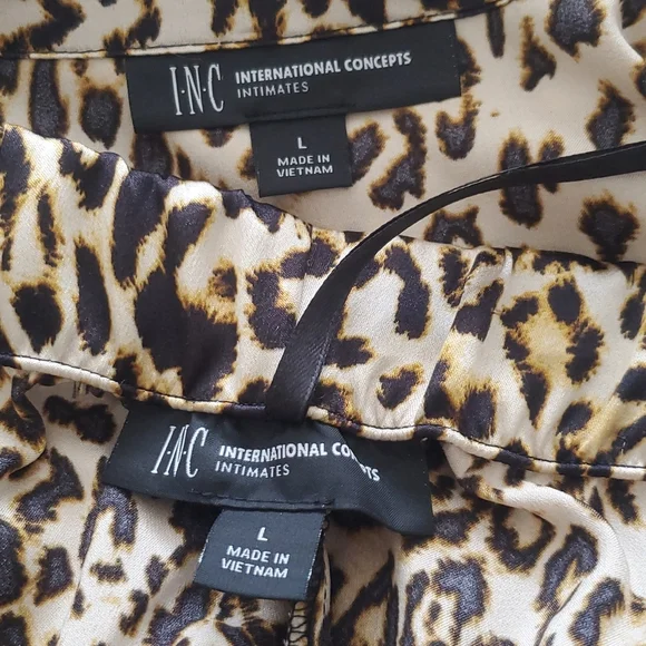 INC International Concepts Intimates Cheetah 🐆 Pajama Night ware - Picture 11 of 14